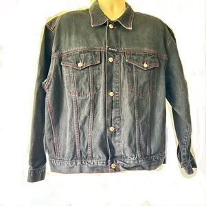 Y2K Vintage Kani Jeans Mens Denim Jacket Size XL Black Wash Hip Hop